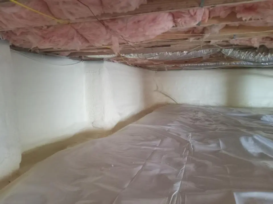 Crawl space encapsulation with closed-cell spray foam for Storm Damage Roof Repair in Villa Rica